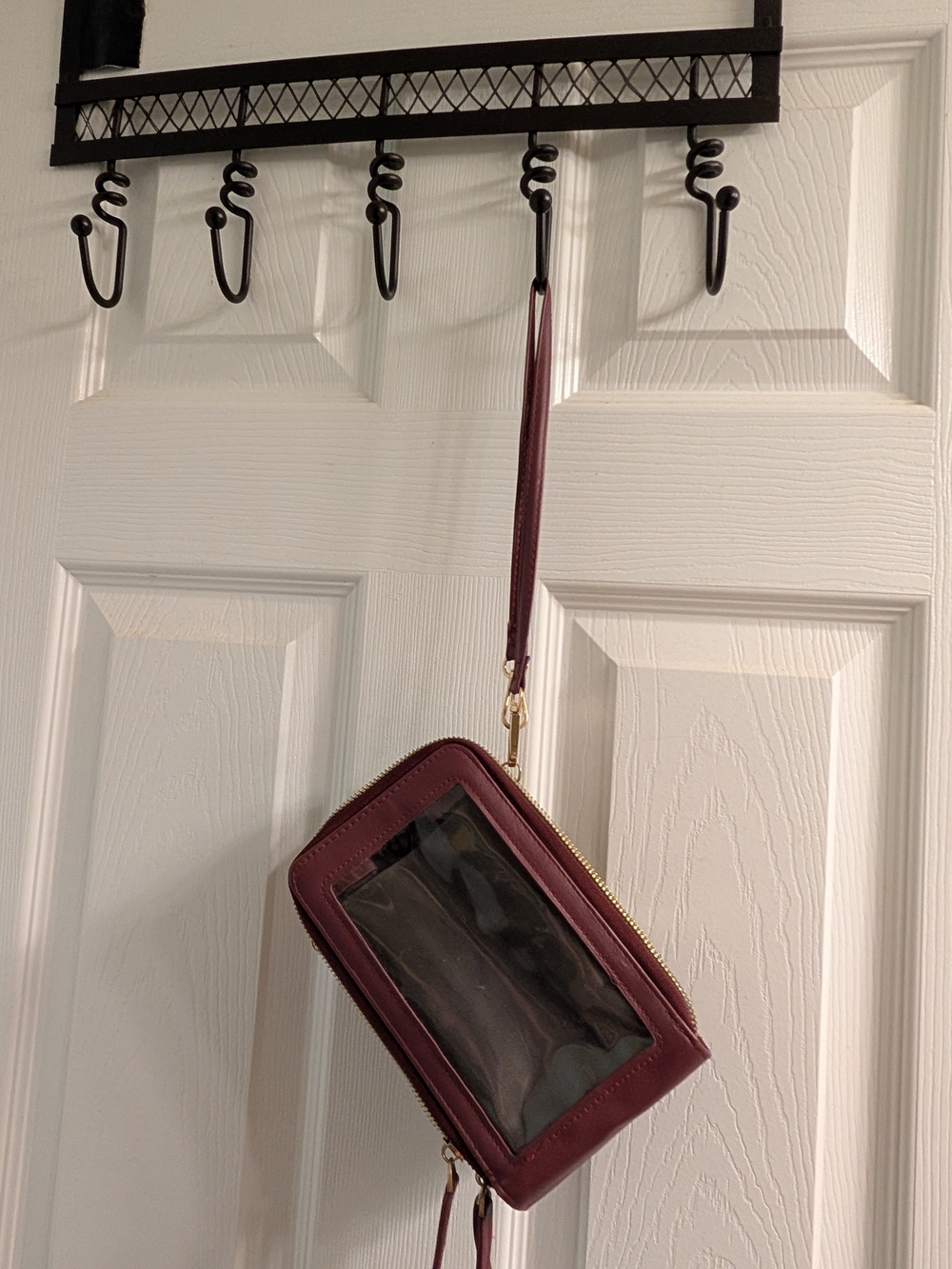 Forever Young Burgundy Clear-Front Wristlet Phone Bag Wallet